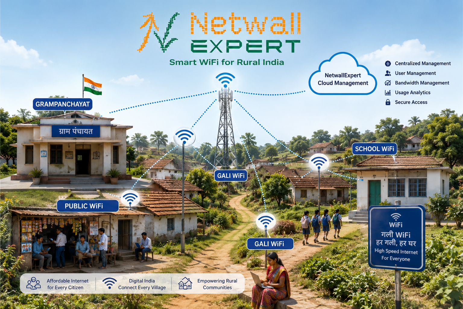 Smart City and Rural Area WiFi Management - Netwall Expert